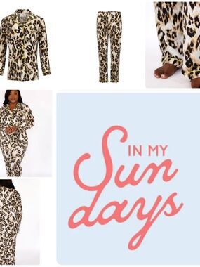 In My Sundays | Leopard Print Pajama Set with Lime Green Piping